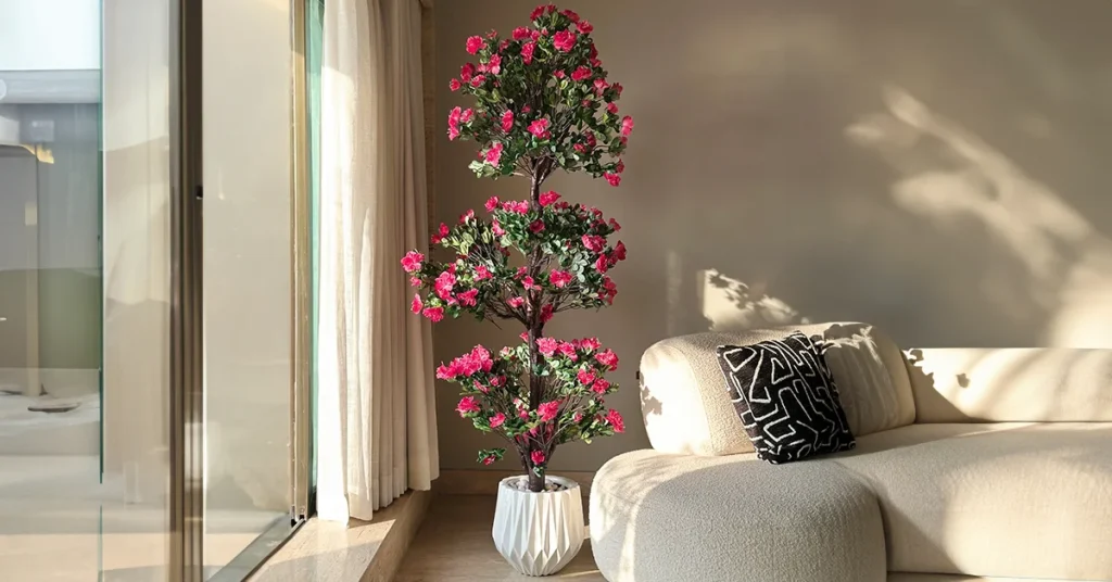 Living Room Decorating Ideas with Artificial Plants