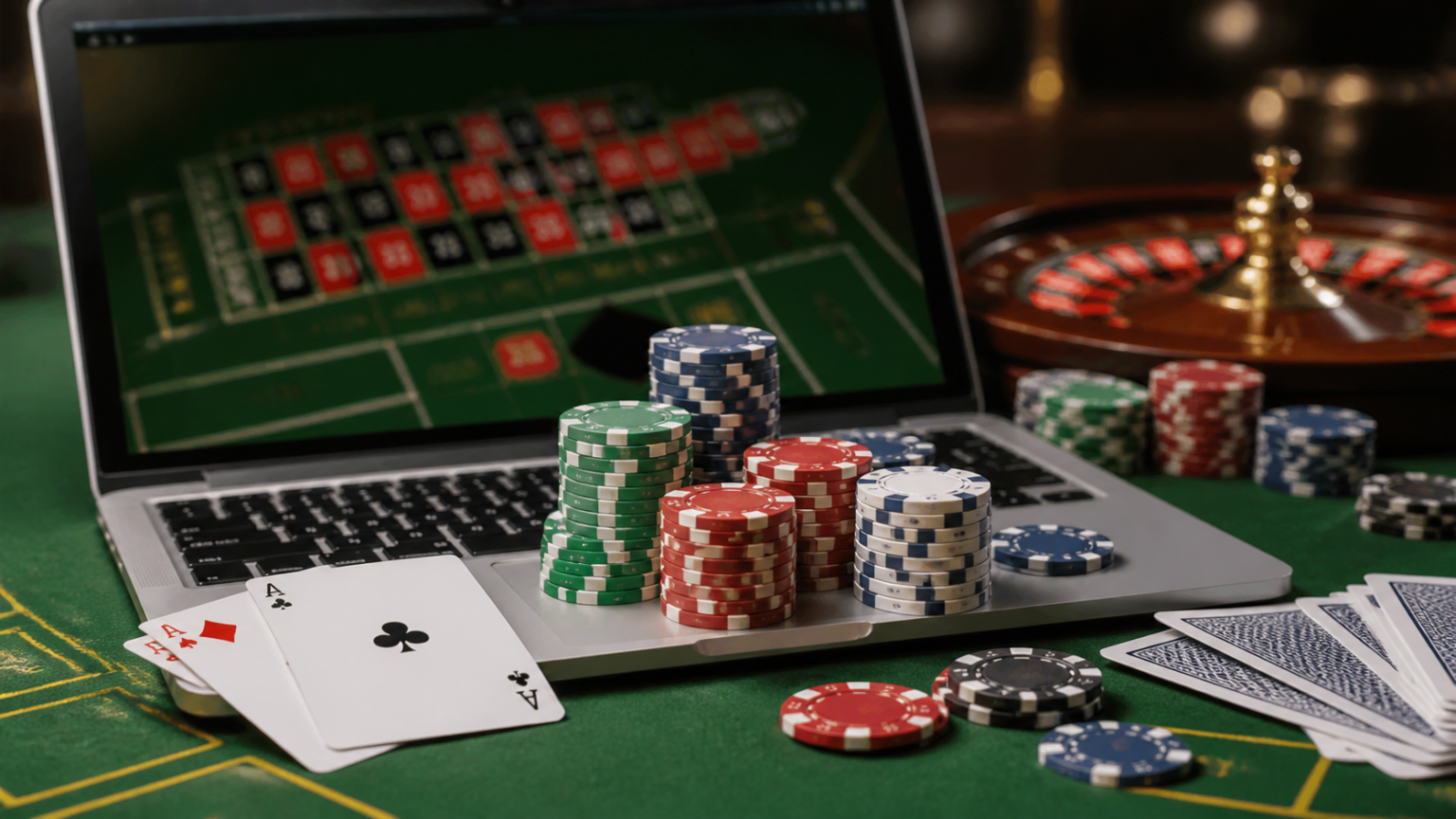 Online Betting Singapore: What Players Should Consider Casino chips and a laptop showing an online betting screen