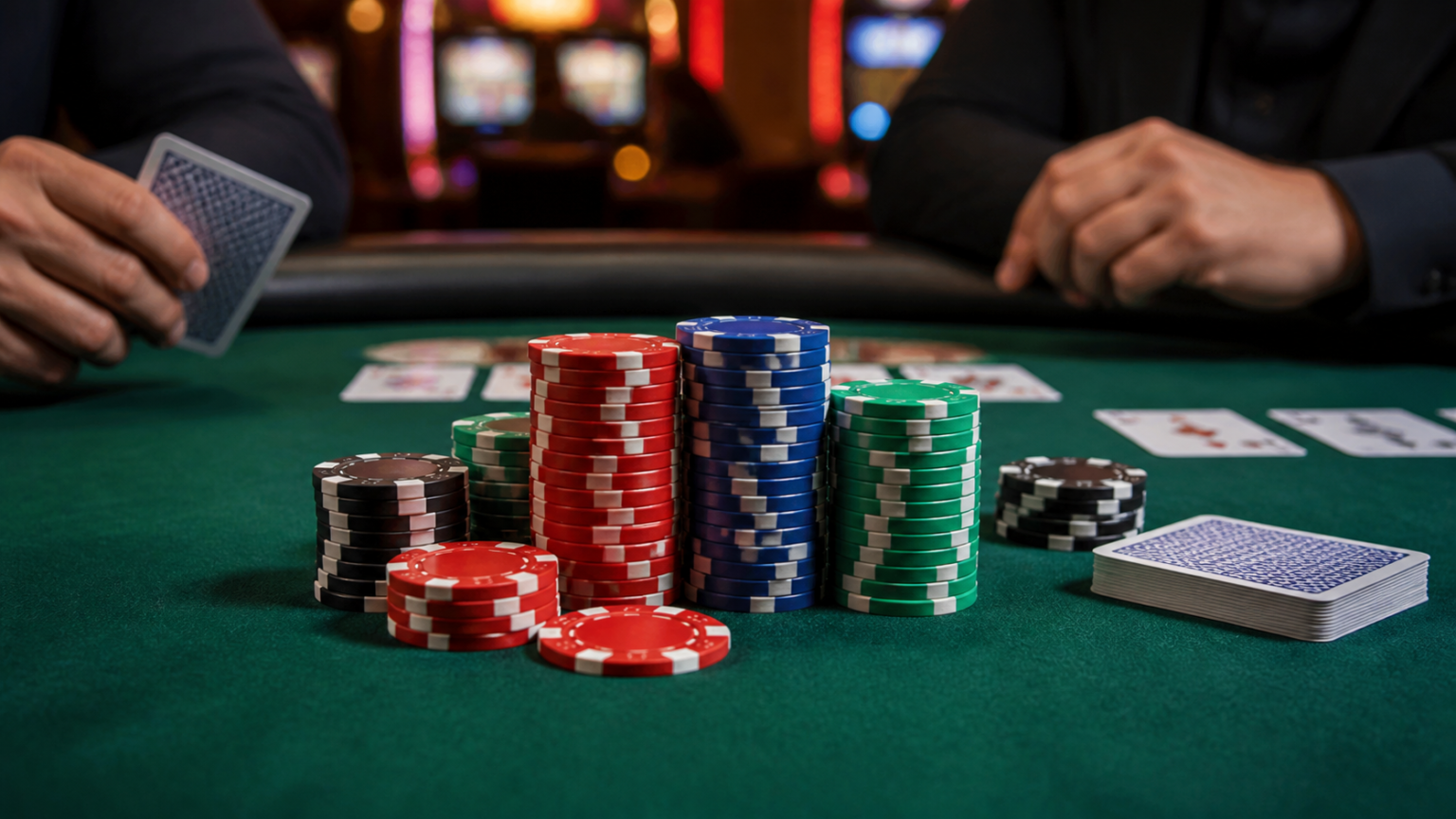 Playing โป๊กเกอร์ เงิน จริง: A Practical Guide Real-money poker table with cards and chips