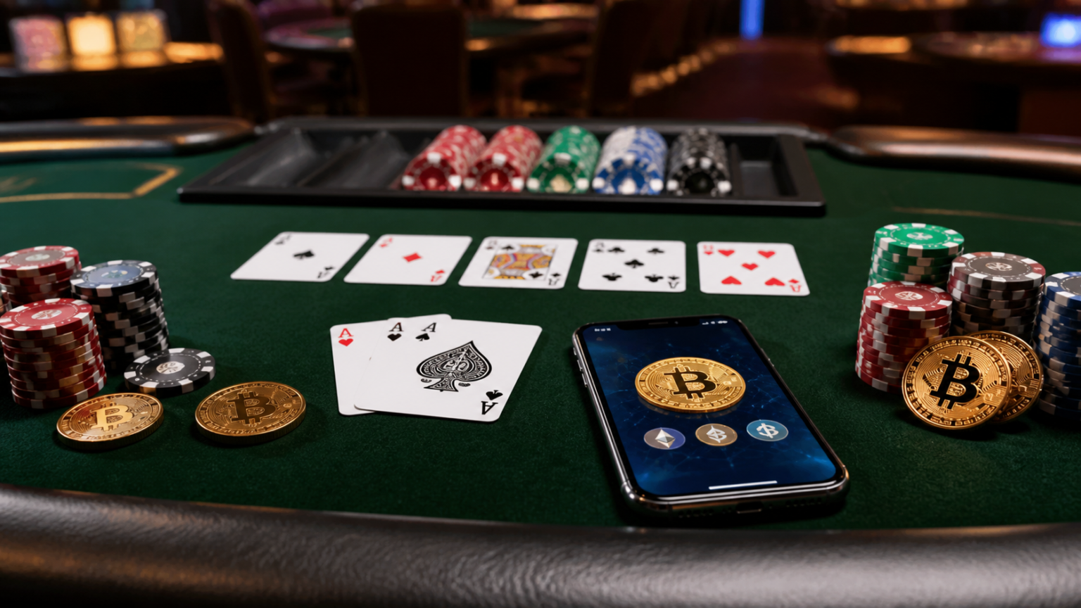 What to Know About a crypto casino Singapore Experience Casino table with chips, cards, and a phone for crypto casino Singapore